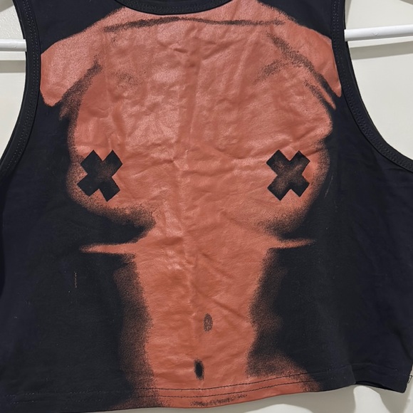 Cider Black and Brown Graphic Muscle Tee Crop - Picture 2 of 3